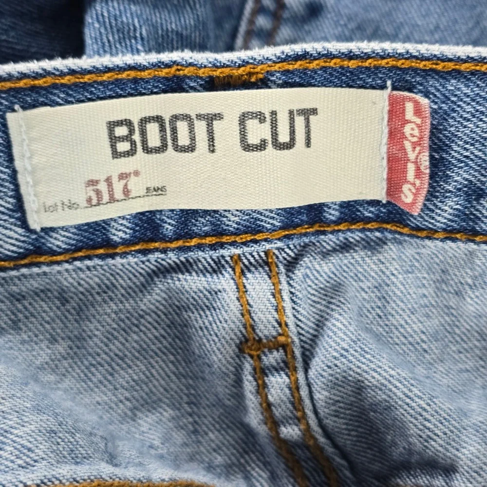 Levis 517 Mens Blue Denim Boot Cut Jeans Medium Wash 40x30 517-0216
